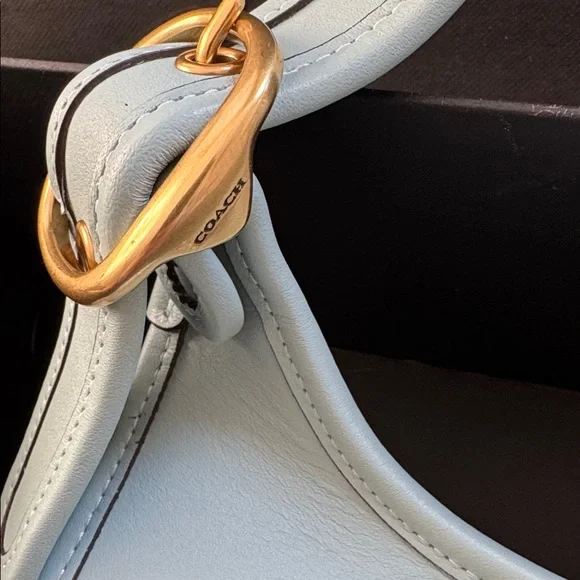 Cashin Carry Small Leather Crescent Bag- light blue - Picture 4 of 7